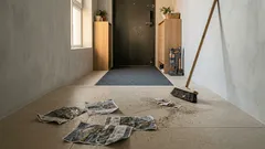 버릴 전단지로 5분 만에 현관 먼지 잡는 젖은 종이 청소법