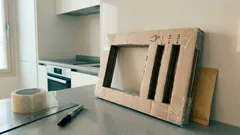 골판지로 택배 규격 프레임 만들기, 포장 후 두께 초과 10초 컷