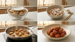 대두미트로 만드는 비건 양념치킨—겉바속쫀 식감 살리는 튀김·소스 비율